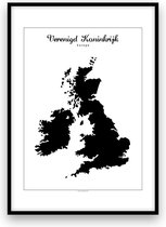 Verenigd Koninkrijk landposter - Zwart-wit