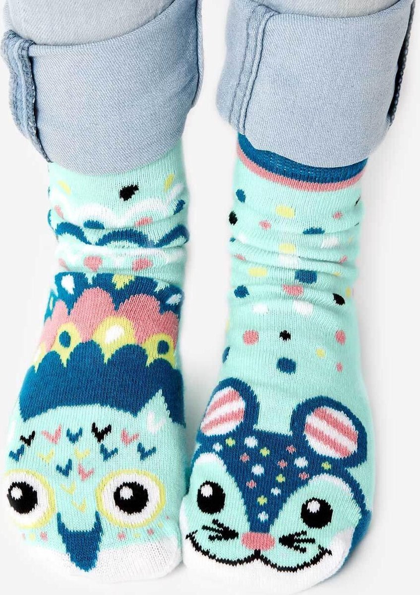 Owl & Mouse Pals | artist series | (4-8 jr) | Pals kindersokken