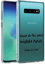 Samsung Galaxy S10 Plus transparant siliconen hoesje - Grappige slogan