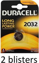2 Stuks (1 Blister a 2 st) Duracell DL2032 knoopcelbatterij