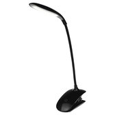 QY LED Leeslamp klemlamp - oplaadbare boeklamp met flexibele hals - zwart