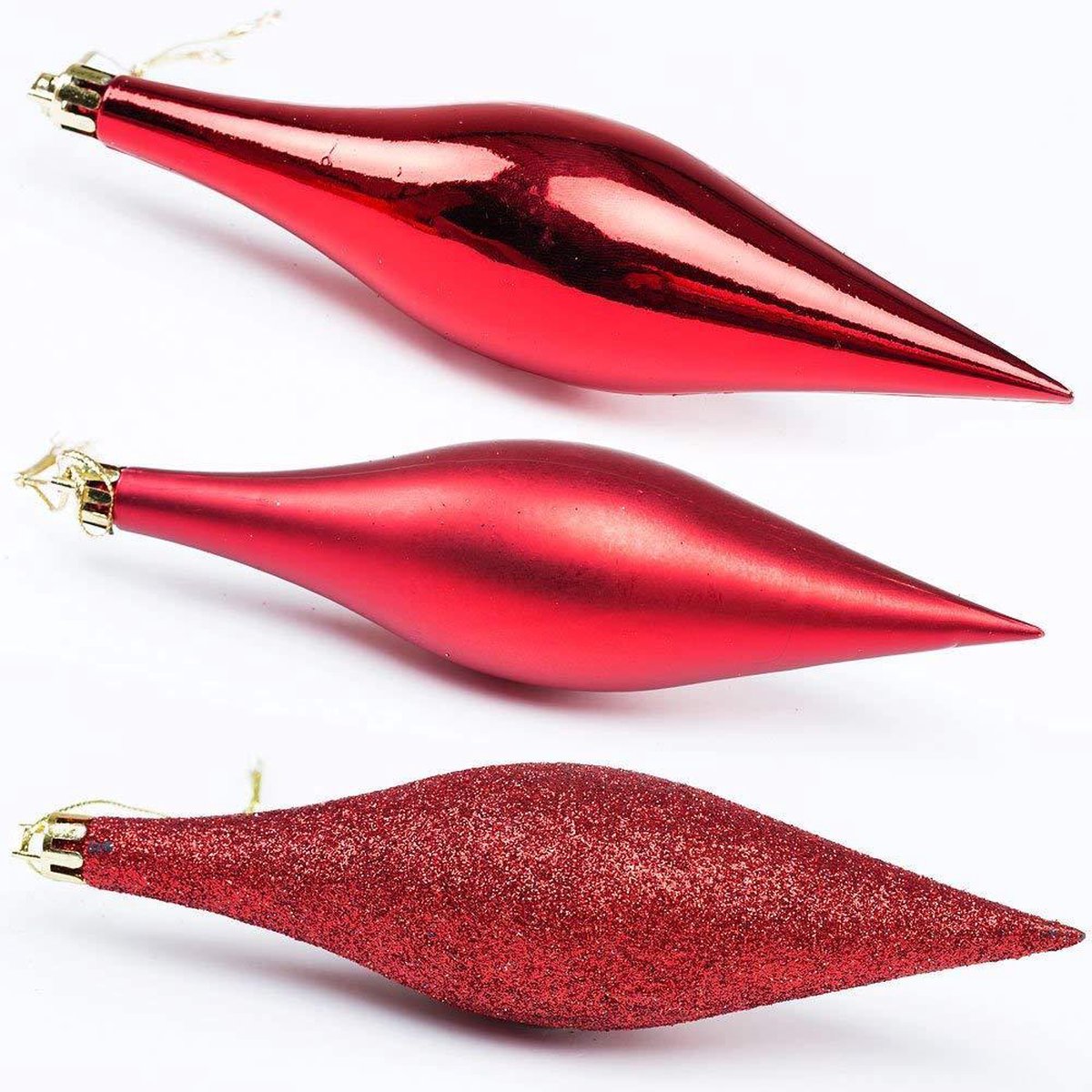 Deuba Kerstboomballen - Set van 102 Kunststof Ø3-6cm - Mat Glanzend Rood – foto 8