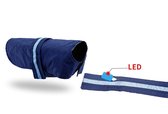 Warm honden jasje met LED verlichting veiligheids verlichting BLAUW - 2EXTRA LARGE (XXL)