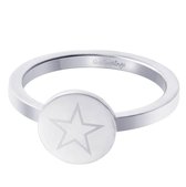 Fashionthings Shining Star Ring - Dames - Stainless Steel - Zilverkleurig - Maat 17