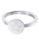 Fashionthings Shining Star Ring - Dames - Stainless Steel - Zilverkleurig - Maat 15