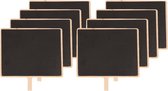 8x Houten memo krijtbordje met knijper 15 x 12 cm - Schoolbord knijpers van hout