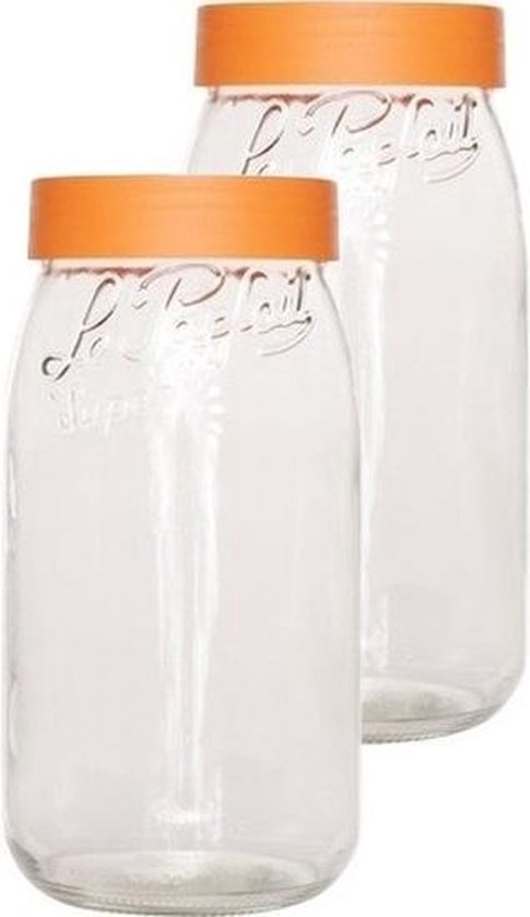 Bocaux Hermétiques Bormioli Fido 2L Lot De 6 - Conservation Aliments Avec Joint Caoutchouc Et Bouchon Étrier