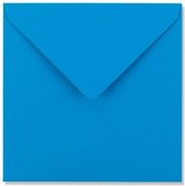 Blauwe vierkante enveloppen 14 x 14 cm 100 stuks