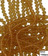 Dielay - Facet Geslepen Glaskralen - DIY Sieraden - 6 mm - Set van 930 Stuks - Bruin