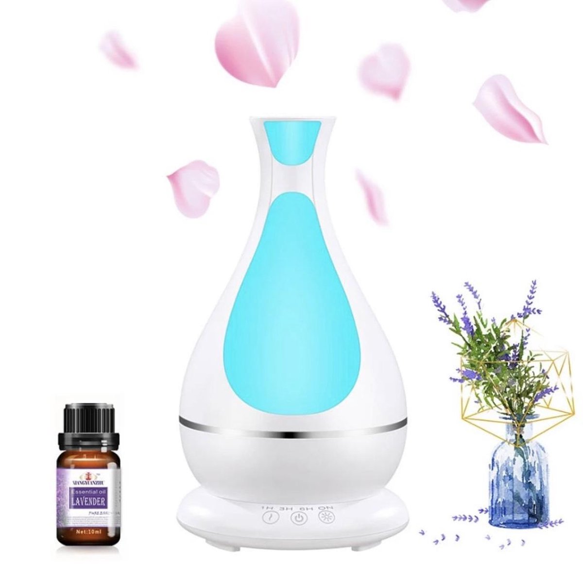 Goedkoopste Aroma Diffuser Olie 10 ML - Geurverspreider - Luchtbevochtiger – 400 ML - Wit
