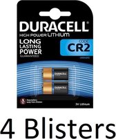 8 Stuks (4 Blisters a 2 st) Duracell CR2 High Power Lithuim Batterij