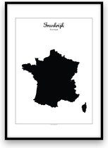 Frankrijk landposter - Zwart-wit