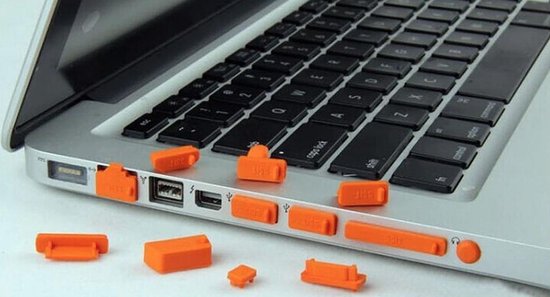 Hiden | Siliconen Laptop Plugs Covers - Anti-stof - Laptop Accessoires | Zwart bol.com