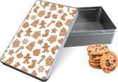Koektrommel Christmas Cookies rechthoek 13 x 20 x 5 cm