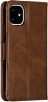 GadgetBay Leren Wallet Bookcase hoesje portemonnee iPhone 11 - Bruin
