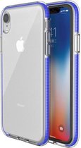 GadgetBay Beschermend gekleurde rand hoesje iPhone XR Case TPE TPU back cover - Blauw
