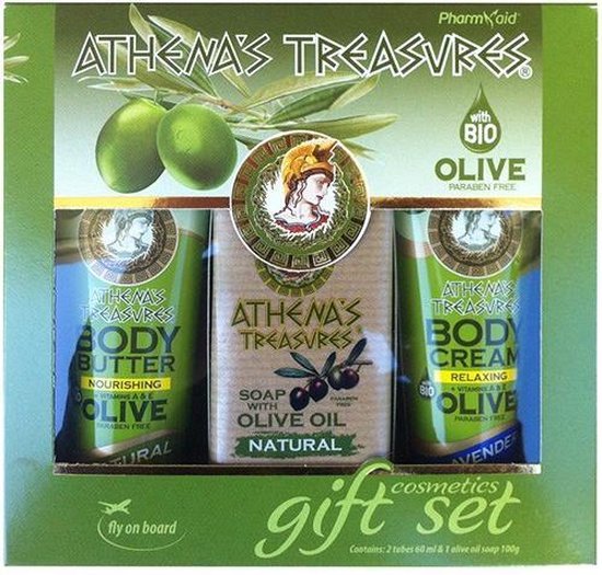 Pharmaid Athenas Treasures Cadeauset 22|Bodybutter Natural |Body Cream Lavender Olijfolie Zeep 100gr|Cadeau Skincare