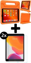 iPad 10.2 2019 Kinderhoes Kidscase Hoesje + 2x Screenprotector - Oranje
