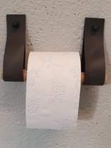 leren wc rol houder antraciet grijs