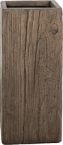 Plantenbak Fiberclay vierkant Galant 23x23x50 cm Houtstructuur | Galant houtstructuur