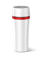 Emsa Travel Mug Koffiebeker Mug To Go Quick Press Wit/Rood 360ml - Beste Qualiteit - Dicht Gesloten!