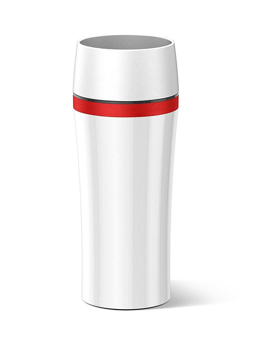 Emsa Travel Mug Koffiebeker Mug To Go Quick Press Wit/Rood 360ml - Beste Qualiteit - Dicht Gesloten!