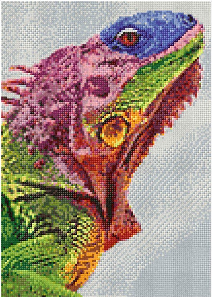 Wizardi diamond painting – Groene leguaan – 27 x 38 cm