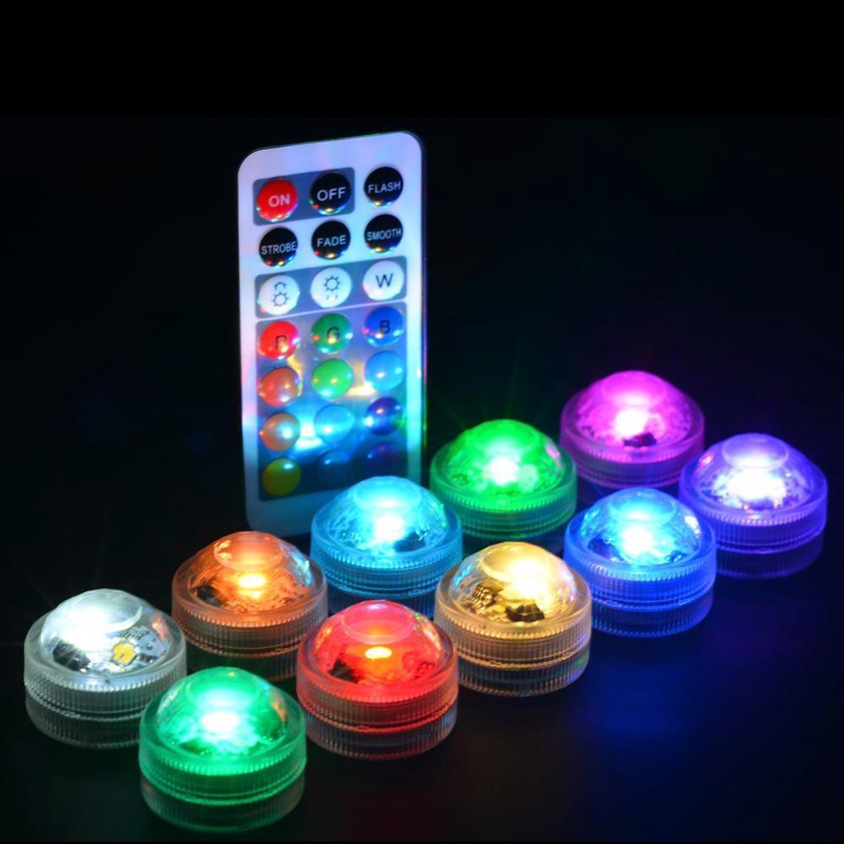 10 LED lampjes met afstandsbediening - Multicolor | bol.com