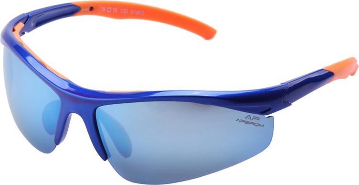 Amoy Prince Half Frameless Sportbril HD 1.1mm 7 Layers Polarized Lens - TR-90 Ultra-Light frame - Anti-Reflect coating - Ice Blue True-Revo - TPU Anti-Swet Neusvleugels en Temple Tip - UV400
