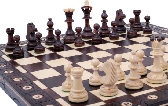 Rijpen Psychiatrie geloof Sunrise-schaakbord met schaakstukken – Schaakspel -37x37cm. Luxe uitvoering  | Games | bol.com