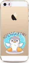 Apple Iphone 5 / 5S / SE2016 transparant siliconen hoesje - Pinguin
