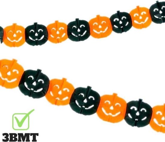 Beperking Regeringsverordening Bekritiseren 3BMT - Halloween Decoratie - Pompoen Slinger - 3 Meter - Oranje / Zwart |  bol.com