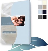 24-Bedding Hoeslaken splittopper Jersey - Blauw - 180x220 cm