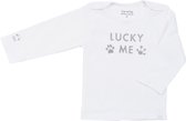 Frogs & Dogs - kraamcadeau - baby - shirt / longsleeve - Lucky me - jongens - wit - maat 56