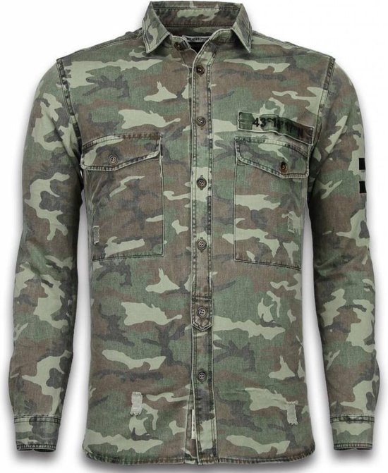 BB Bread & Buttons Exclusief Overhemd - Slim Fit Lange Mouwen Heren -  Camouflage... | bol.com