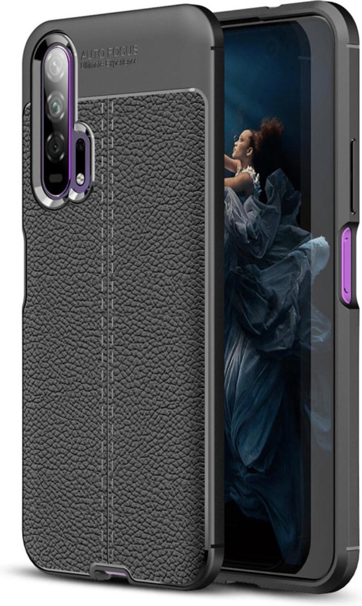 Luxe Back cover voor Honor 20 Pro - Zwart - Rugged Armor - Shockproof