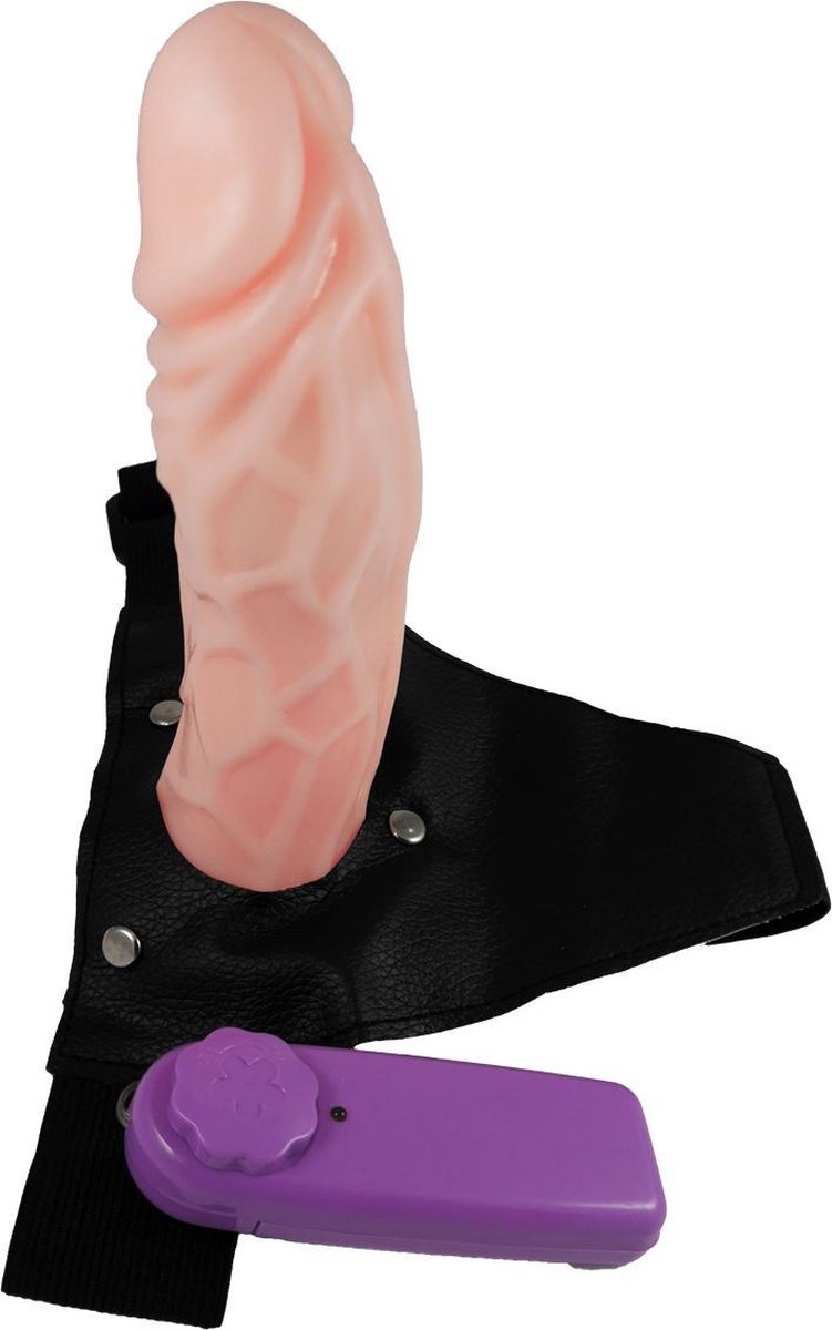 Goedkoopste Bossoftoys - Adrian - Holle Vibrerende Strap on - Natuurlijke Dildo strap on - Realistische Dildo strap on - Vibrating strap on - 16 cm - dia 2,5-4,2 cm - 46-0009 - gave Cadeaubox