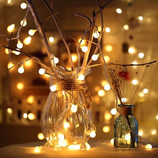 Led lampjes - 2 meter - 20 lichtjes - kleine bolletjes - werkt op batterij  - Kerst... | bol.com