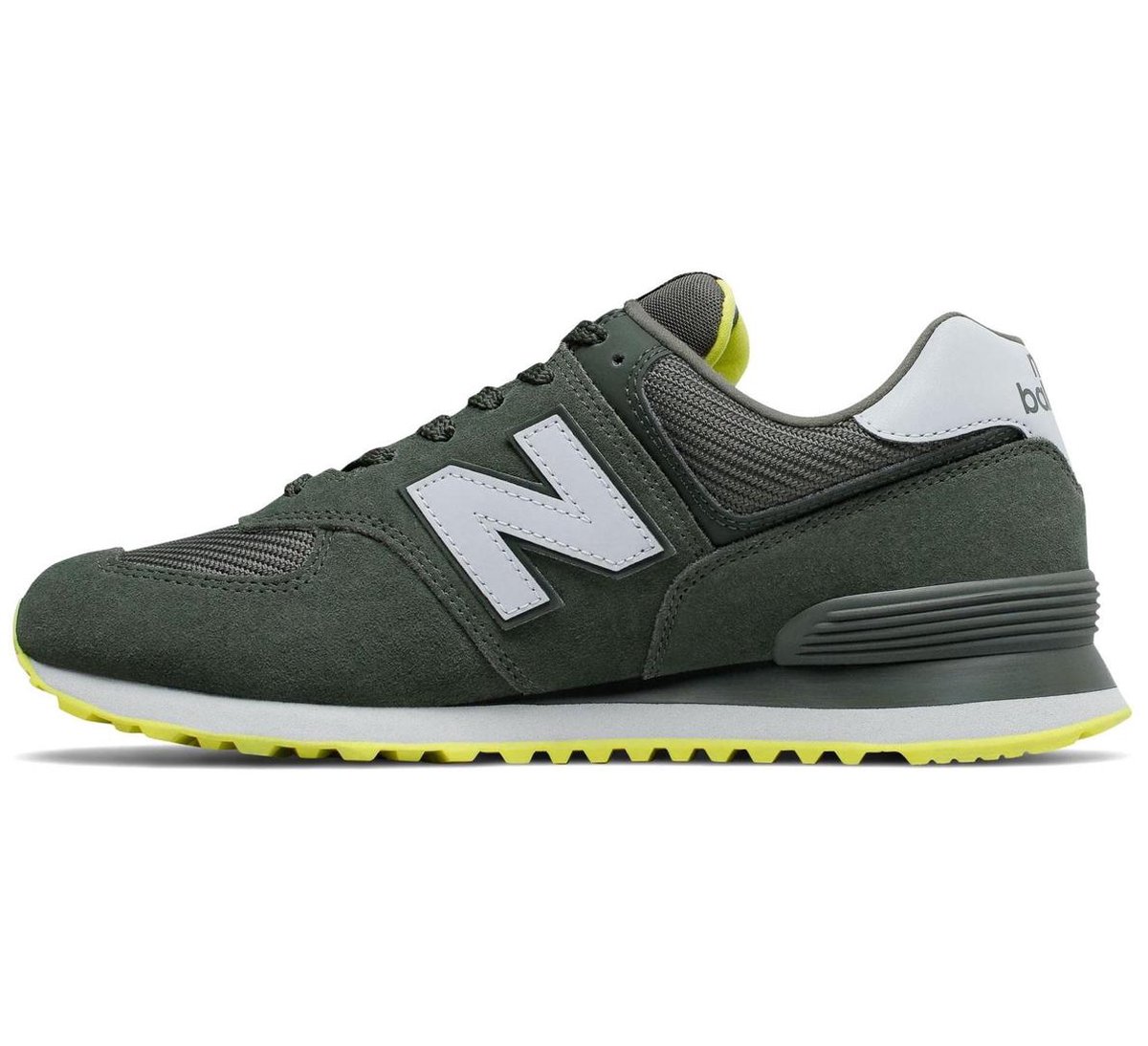 Mannen - donker groen/ wit/ neon geel 