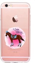 Apple Iphone 6 / 6S Transparant siliconen hoesje (Horse Riding)