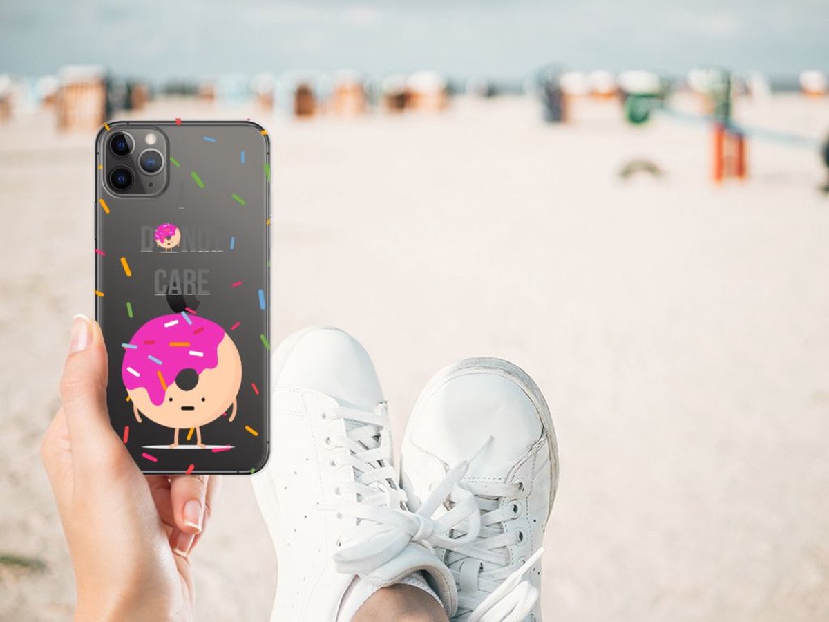Apple iPhone 11 Pro Max Siliconen Case Donut Roze