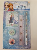 Disney Frozen schrijfset / schoolset, potlood, notitieblokje, puntenslijper, gum, liniaal