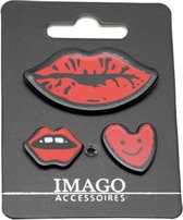 Buttons - Pins - Speldje - Set van 3 - Lips