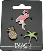 Buttons - Pins - Speldje - Set van 3 - Flamingo
