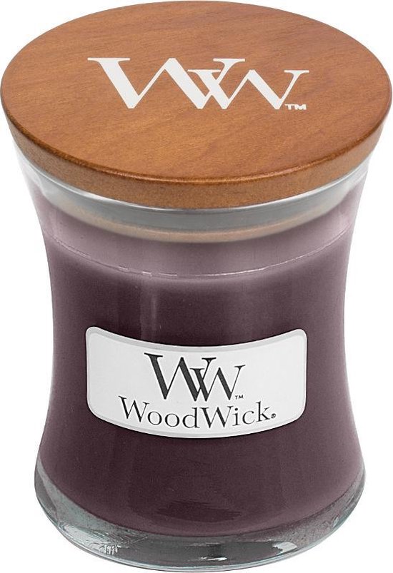 Woodwick Black Plum Cognac Mini kaars
