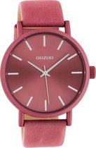 OOZOO Timepieces - Roze horloge met roze leren band - C10449 - Ø42