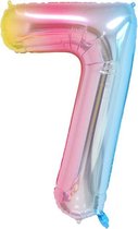 DW4Trading® Cijfer ballon 7 regenboog 40cm
