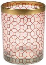 Pipol's Bazaar Newby Votive | 2st theelichtglas of theelichthouder | rood & goud decoratief glas