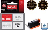 ActiveJet ACC-526BN-inkt voor Canon-printer; Canon CLI-526BK Vervanging; Opperste; 10 ml; zwart.