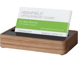 Sigel visitekaarthouder 107x63x22mm eikenhout met zwart acryl voor 30 kaartjes